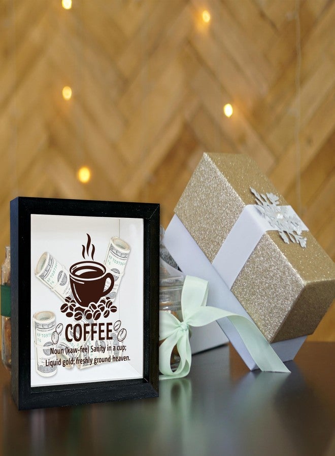 Mueddur Coffee Lover Shadow Box Frame, Travel Keepsake Box with Slot, Coffee Definition Themed Travel Memory Box, Adventure Memory Box Gifts for Coffee Lover, Decorative Wooden Box for Coffee Station-17 - Image 5